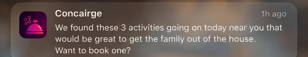 Concairge notification