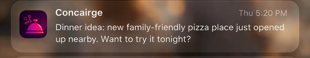 Concairge notification