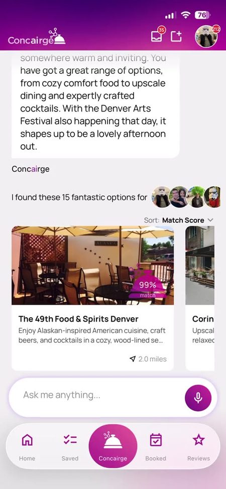 Concairge curated options